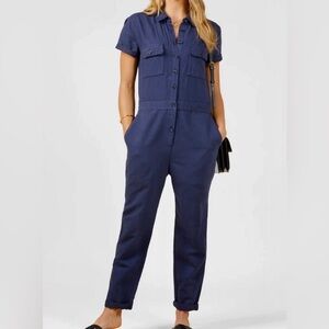NWT Outerknown Navy Jumpsuit XS women’s short sleeve